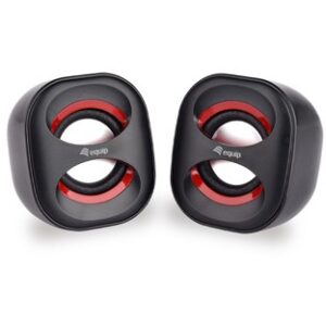 Altoparlantë Equip Compact Mini Stereo Speakers USB Powered for Laptop/PC - Zezë / Kuqe