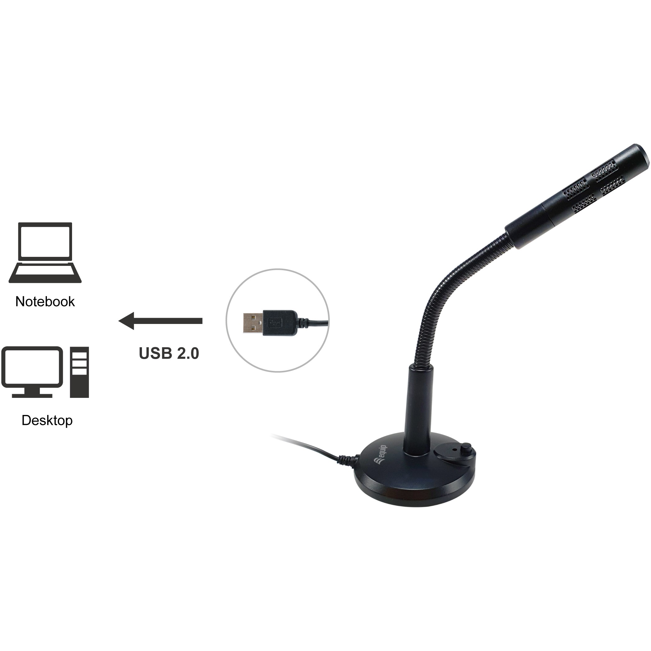 Mikrofon Equip USB Table Microphone  / Adjustable Tilt, Plug & Play Design - Zezë - Figura 3