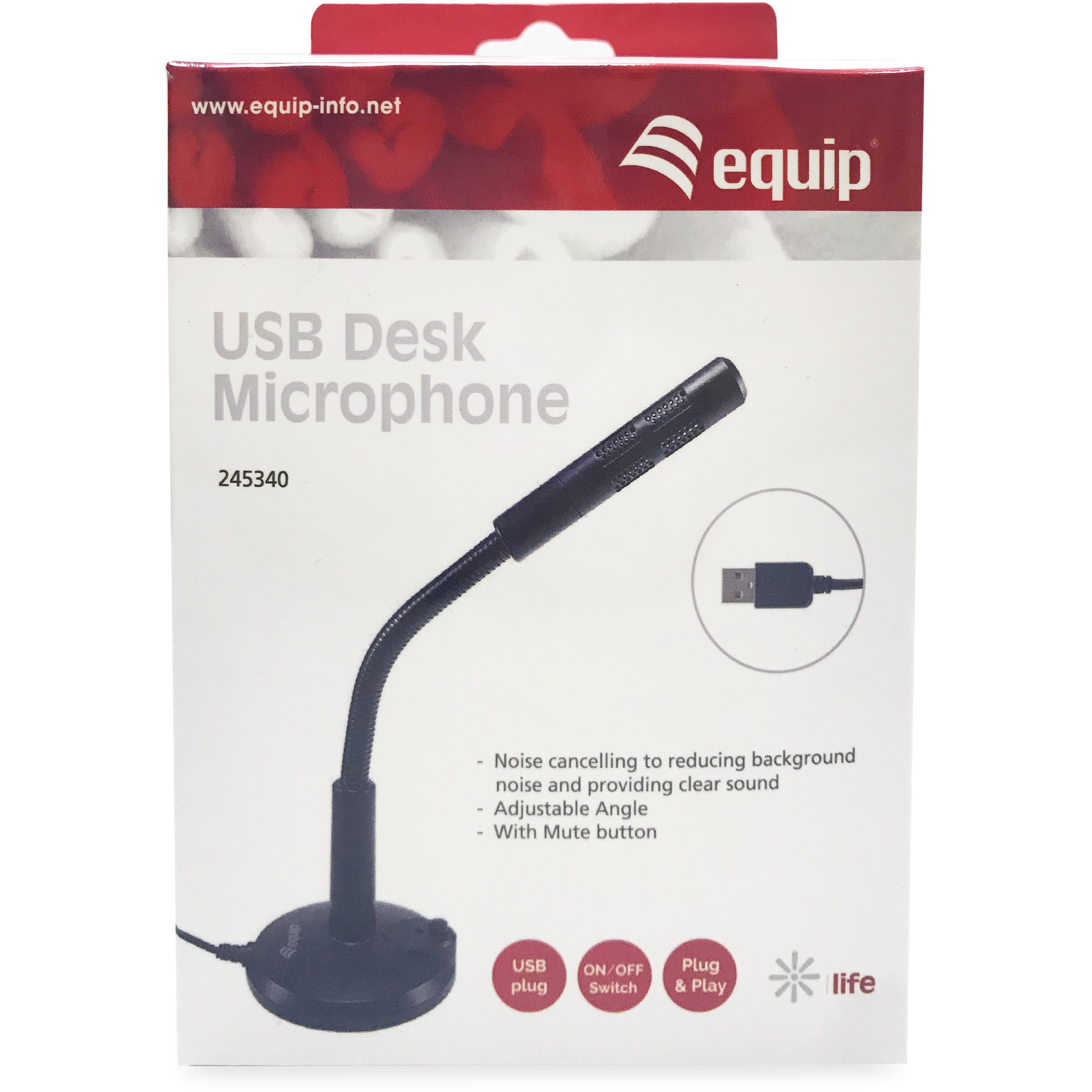 Mikrofon Equip USB Table Microphone  / Adjustable Tilt, Plug & Play Design - Zezë - Figura 4