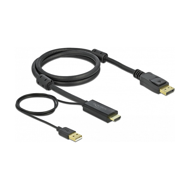 Kabllo Delock HDMI to DisplayPort 4K / USB-A Powered / 1m -Zezë