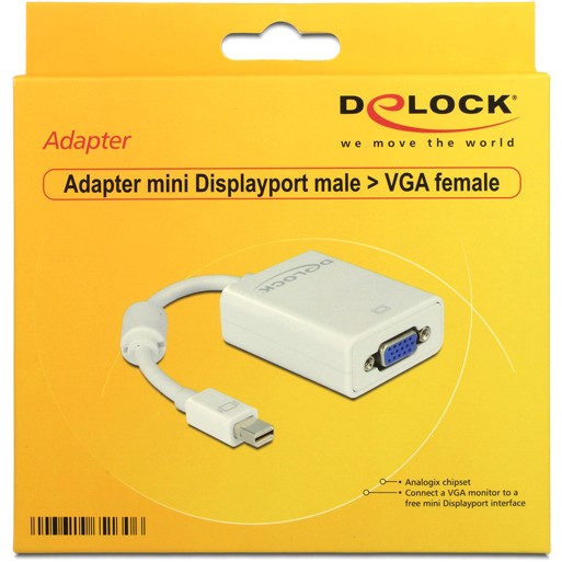 Adapter Mini DisplayPort DELOCK to VGA / M-F – Zezë - Figura 2