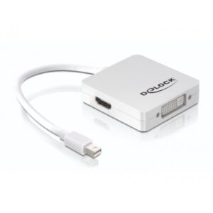 Adapter Mini DisplayPort 1.1 to DP / HDMI / DVI / M-F – Pasiv / Bardhë