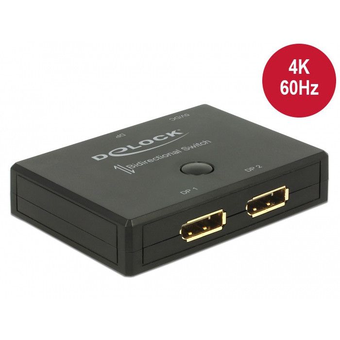 Switch DisplayPort DELOCK / 2 → 1 / Bidirectional / 4K60Hz