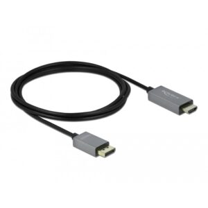Kabllo DELOCK Aktive / DisplayPort 1.4 Plug→ HDMI-A Plug / 4K / 60Hz / HDR / 2m - Zezë