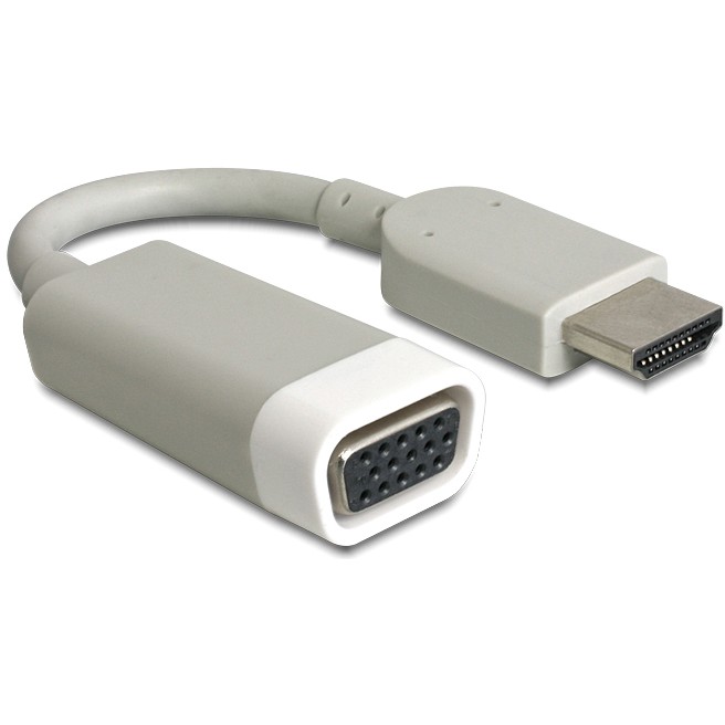 Kabllo Adapter DELOCK / HDMI-A Plug → VGA Socket / Screwless - Bardhë
