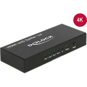 DELOCK HDMI Splitter / 1×HDMI In → 4×HDMI Out / 4K UHD - Zezë