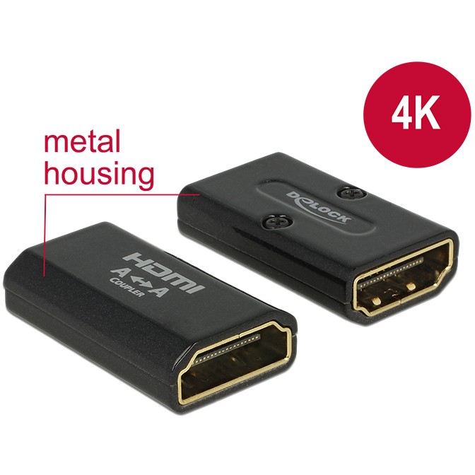 Adapter HDMI DELOCK High Speed HDMI with Ethernet / HDMI-A Female → HDMI-A Female / 4K / Gender Changer - Zezë