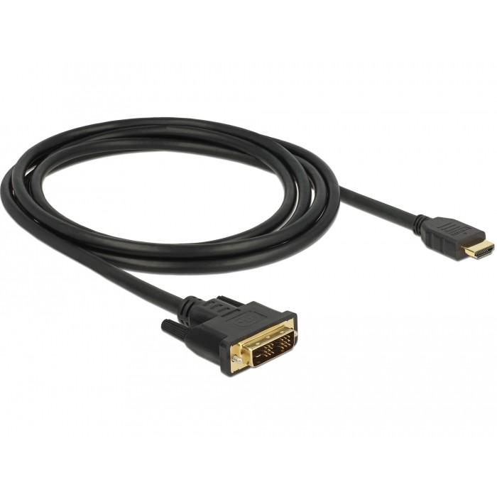 Kabllo DELOCK / DVI 18+1 Plug → HDMI-A Plug / 2m - Zezë