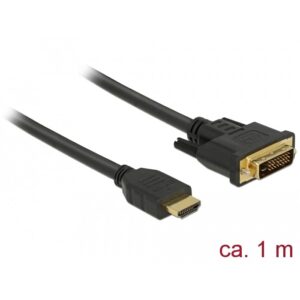 Kabllo Adapter DELOCK / HDMI ↔ DVI (24+1) / Bidirectional / 1.0m - Zezë