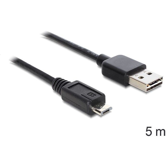 Kabllo USB DELOCK EASY USB 2.0‑A → Micro‑B Male / 5 m