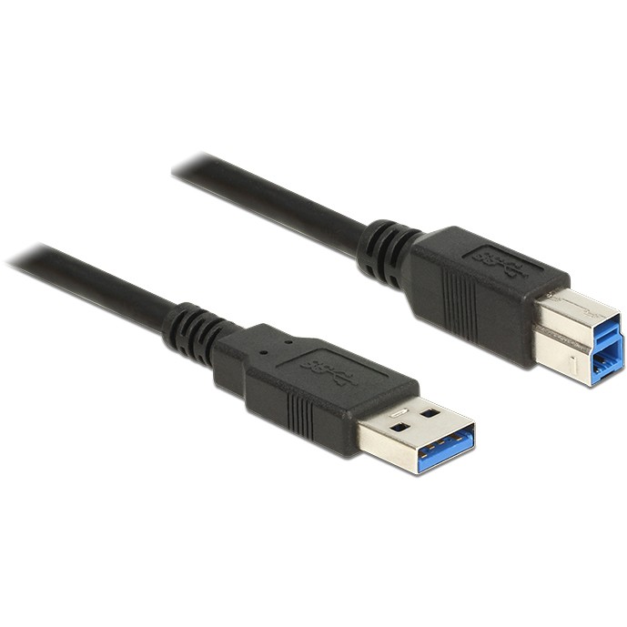 Kabllo DELOCK USB 3.0 / Typ A → Typ B / Plug–Plug / 2.0m / Zezë