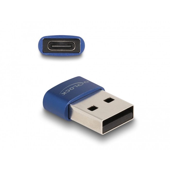 Adapter DELOCK USB 2.0 / Typ‑A in Typ‑C - Blu