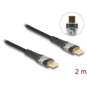 Kabllo USB DELOCK 2.0 Type-C to Type-C Transparent PD 3.0 100W 2m