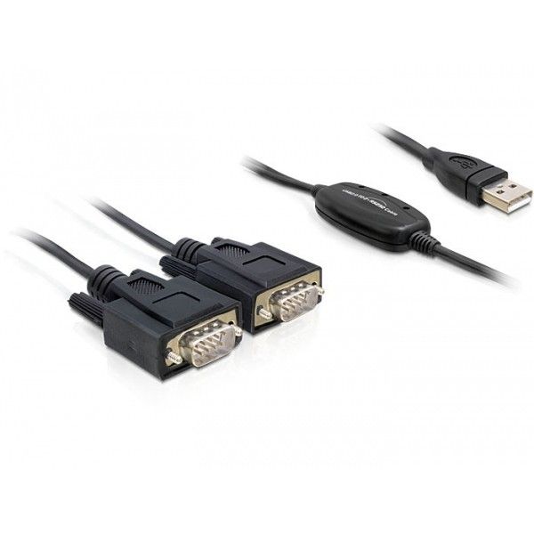 Adapter USB DELOCK 2.0 Serial – 2x 9-Pin Male
