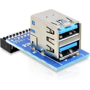 Adapter USB DELOCK 3.0 Pinheader to 2x USB 3.0-A Female (Vertical)