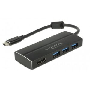 Hub USB DELOCK 3-Port USB 3.0 + HDMI 4K 30Hz – Type-C 3.1 Gen 1