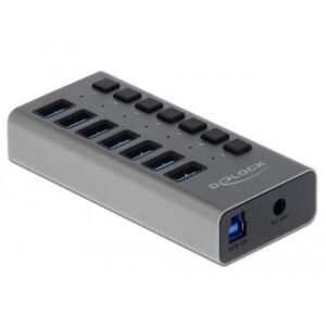 Adapter USB DELOCK External SuperSpeed Hub 7-Port (With Switch)