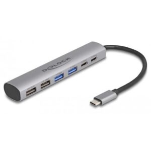 Adapter USB DELOCK 6-Port Hub / 4x USB Type-A + 2x USB Type-C