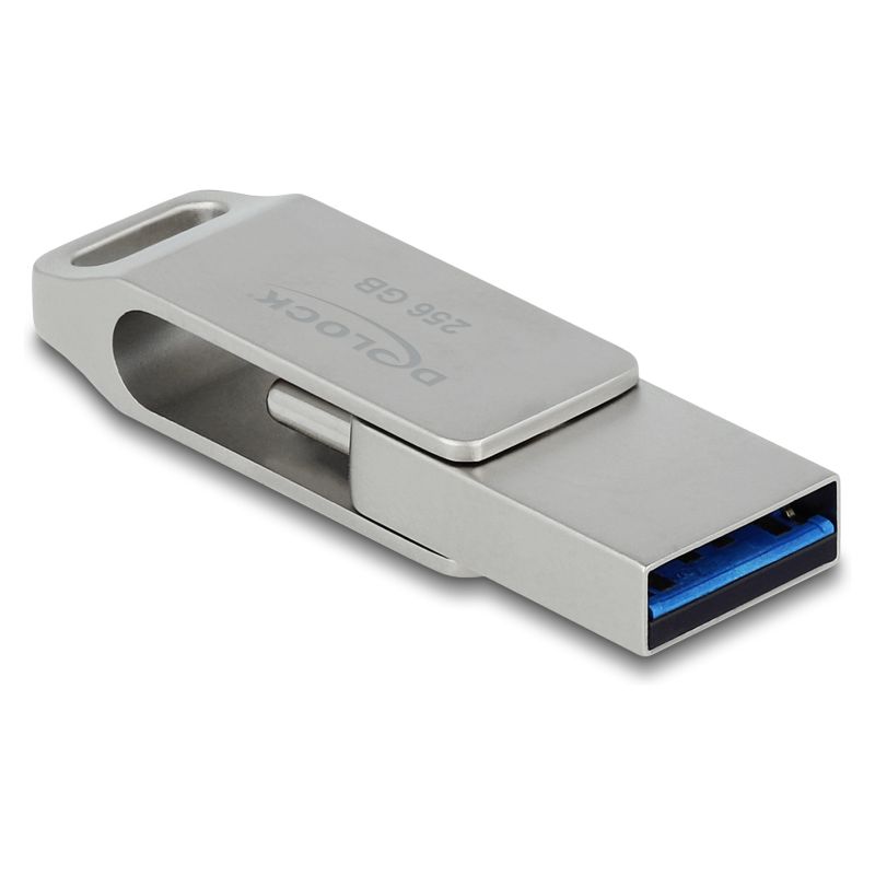 USB Flash Drive DELOCK 5 Gbps USB-C + Type-A 256GB - Gri - Figura 3