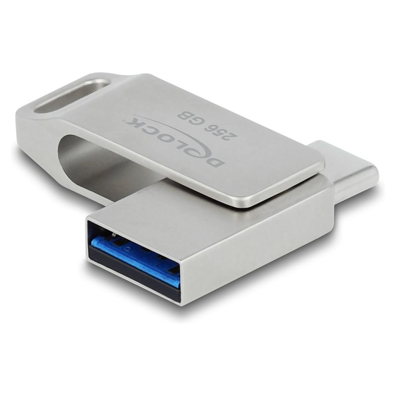 USB Flash Drive DELOCK 5 Gbps USB-C + Type-A 256GB - Gri