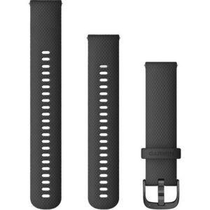 Rrip për orë Garmin replacement strap 20mm silicone black/metal parts