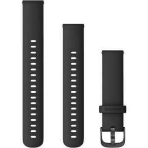 Rrip për orë Garmin 18mm Silicone Replacement Band – Black/Slate Gray
