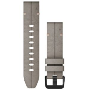 Rrip për orë Garmin QuickFit 20mm Velour Leather Replacement Band – Gray/Gray