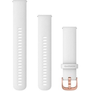 Rrip për orë Garmin 20mm Silicone Replacement Band – White with Gold Buckle