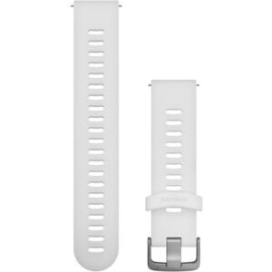 Rrip për orë Garmin 20mm Silicone Replacement Band – White with Stainless Steel Buckle