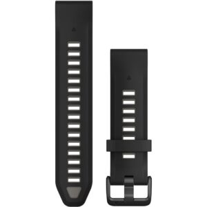 Rripa për orë Garmin QuickFit 20mm Silicone Replacement Band Black/Pebble Grey