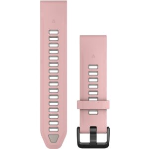 Rrip për orë Garmin QuickFit Replacement Band – 20 mm Silicone Dust Rose / Mist Gray