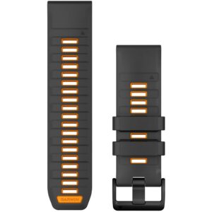 Rrip për orë Garmin QuickFit Replacement Band– 26 mm Silicone Graphite / Orange