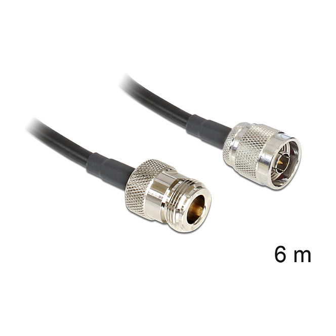 Kabllo për rrjet DELOCK Antenna Cable N Male - N Female LMR195 / 6 m