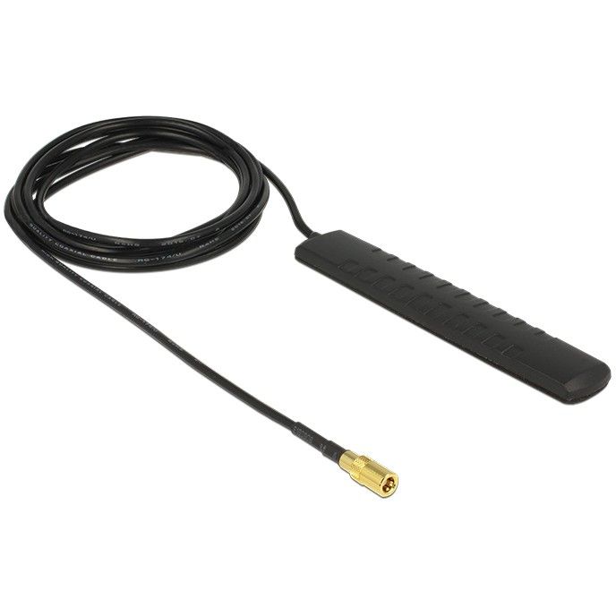 WiFi USB DELOCK DAB+ DVB-T2 Antenna SMB Plug / 20 dBi / Omnidirectional / Active / Adhesive Mount - Zezë