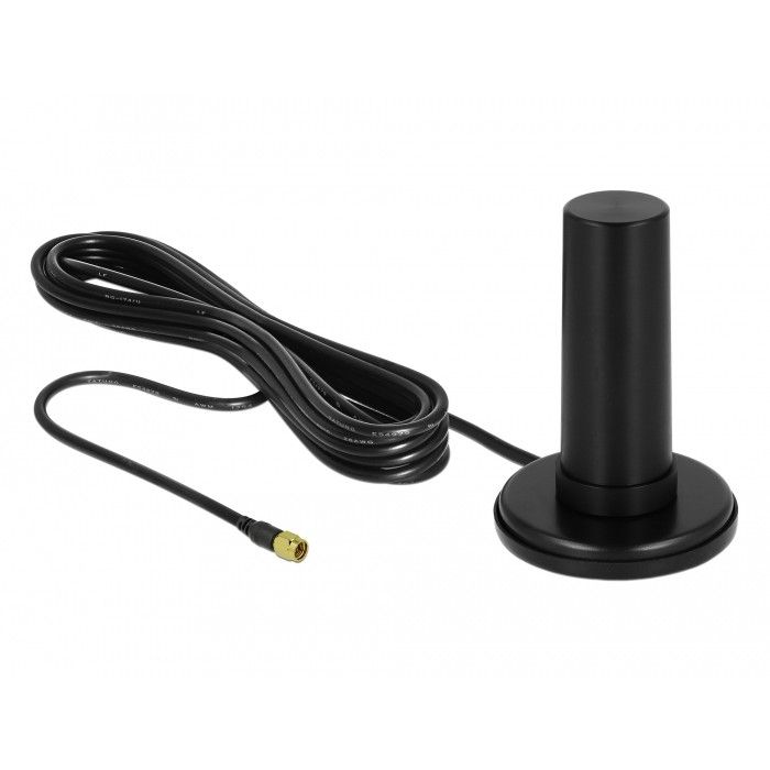 WiFi USB DELOCK 5G LTE Antenna SMA Plug / 0–3 dBi / Omnidirectional / RF195 Kabllo 3m / Outdoor - Zezë