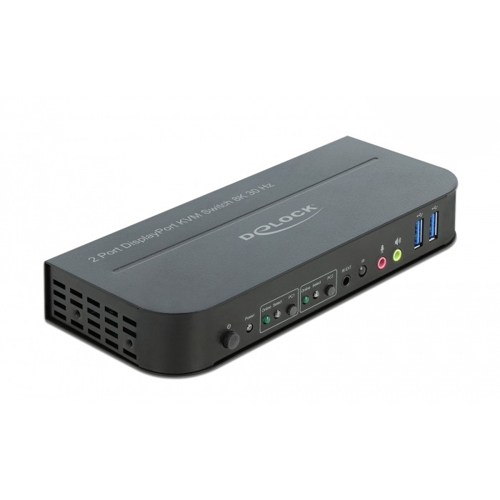 Switch KVM DELOCK DisplayPort 1.4/ 8K 30Hz / USB 3.0 / Audio