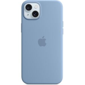 Silikon Case iPhone 15 Plus mit MagSafe (winterblau)