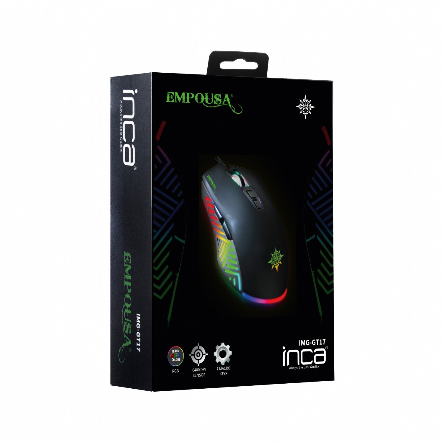 Maus Gaming / INCA / IMG-GT17 / 6400 DPI / RGB / 7 Butona / Zezë - Figura 5