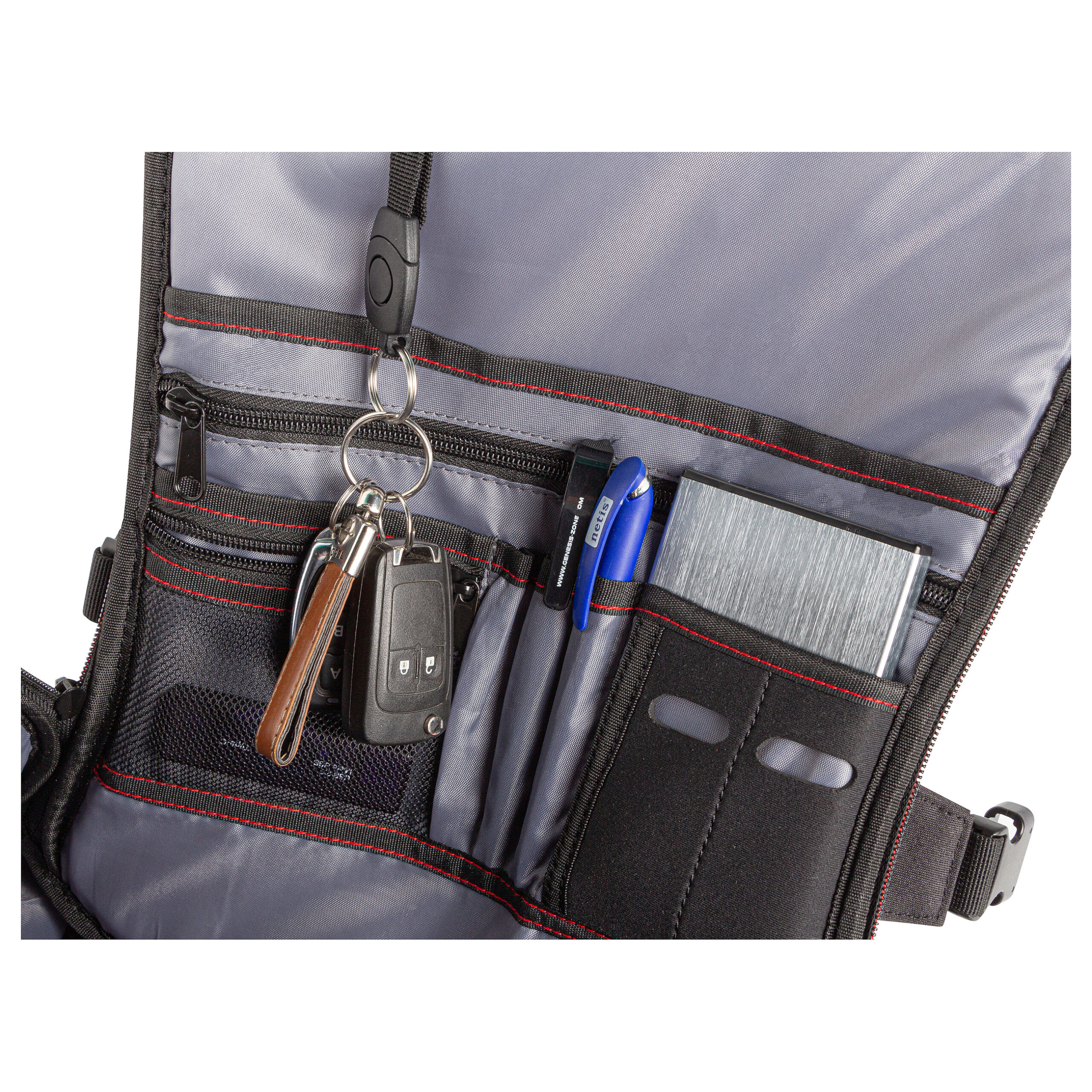 Çantë Genesis Notebook Pallad 550 Backpack 17.3" - Zezë/Kuqe - Figura 5