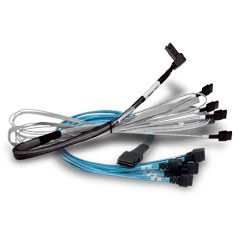Këllëf për Disqe Broadcom RAID Cable / 1x8 SFF-8654 to 2x4 SFF-8654 / SlimSAS / 1m
