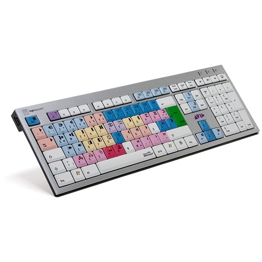 Tastierë Gaming LogicKeyboard Slim / Avid Media Composer / DE-Layout / PC - Bardhë