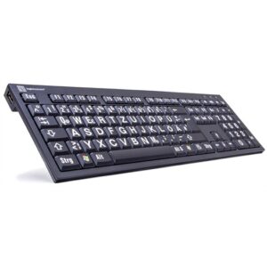 Tastierë Me kabllo LogicKeyboard XL-Print / DE layout – Zezë