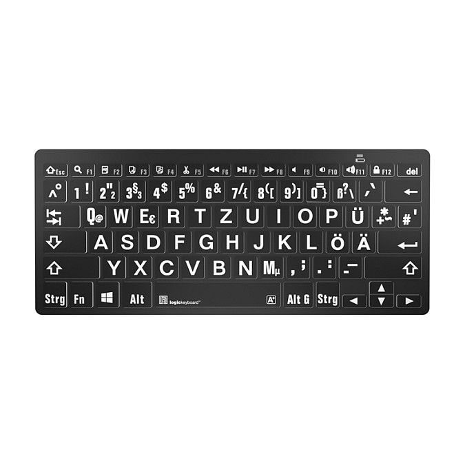 Tastierë pa Kabllo LogicKeyboard XL-Print / QWERTZ - Zezë