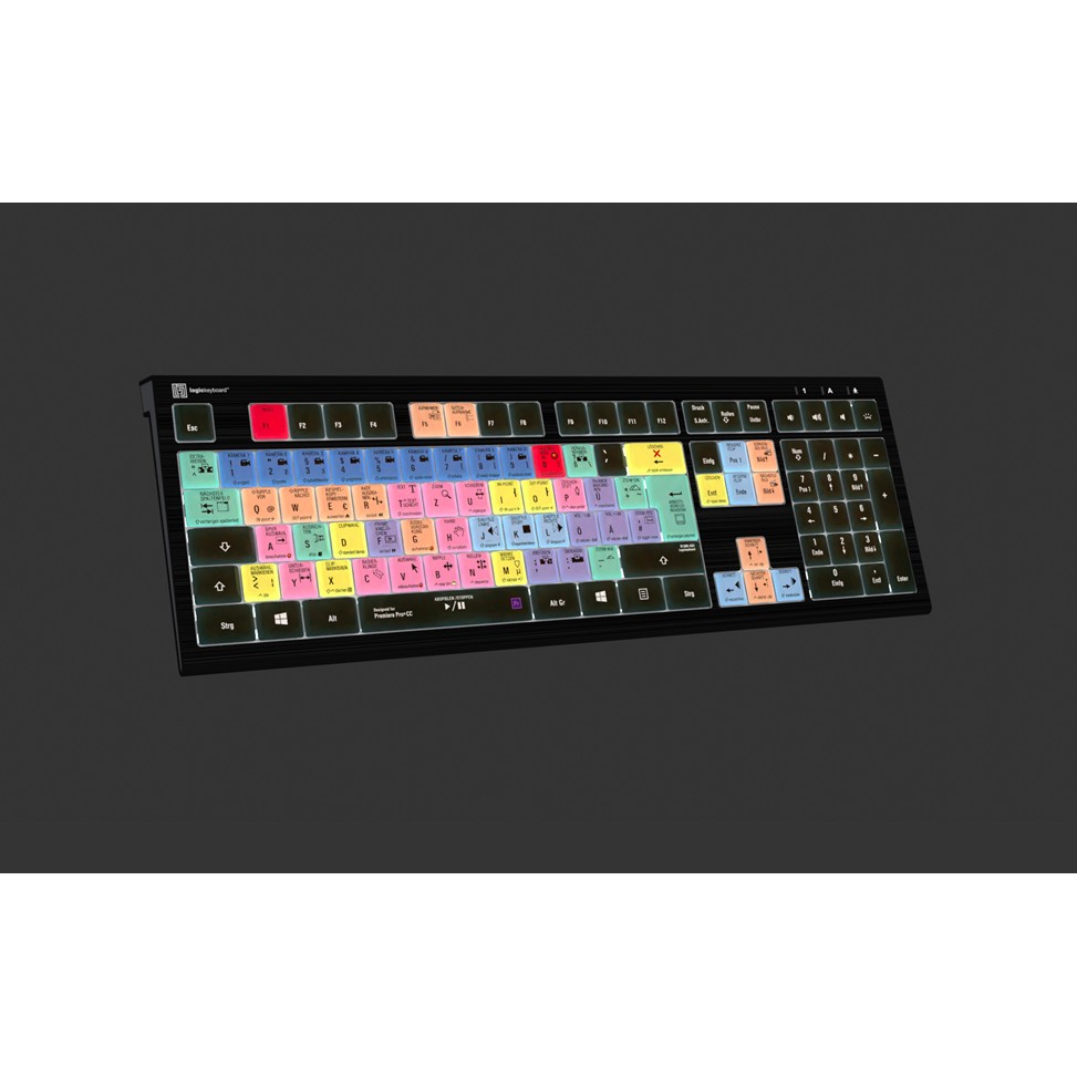 Tastierë Gaming LogicKeyboard Astra 2 / Adobe Premiere Pro CC / DE-Layout / PC - Zezë - Figura 2
