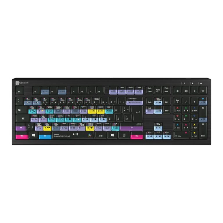 Tastierë Me kabllo LogicKeyboard DaVinci Resolve Astra 2 DE – Zezë/Shumëngjyrëshe