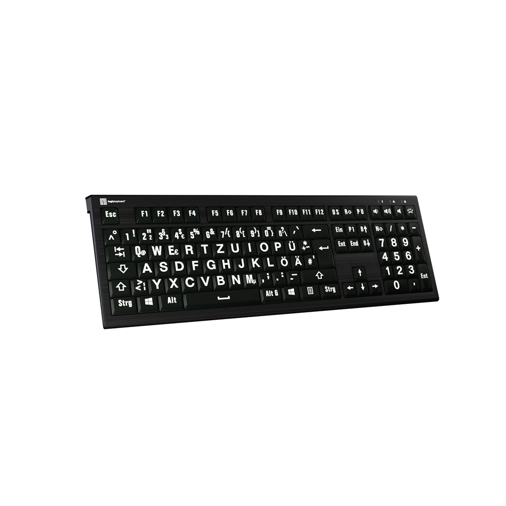 Tastierë me Kabllo LogicKeyboard XL-Print Astra 2 / DE layout - Zezë - Figura 3