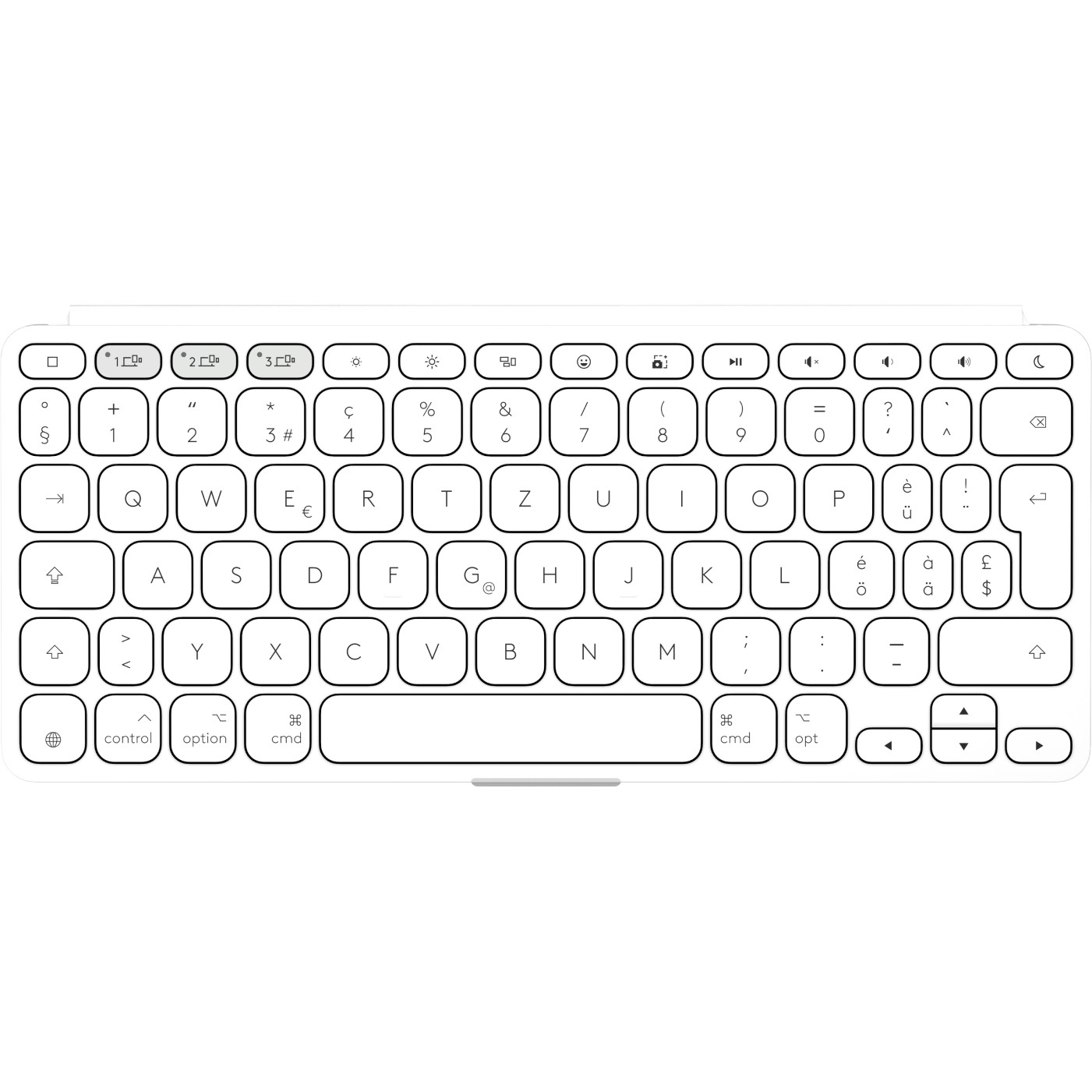 Tastierë pa Kabllo Logitech Keys-To-Go 2 – Gri e hapur - Figura 2