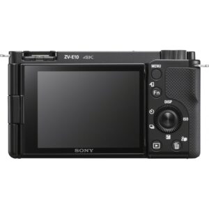 Kamerë digjitale Sony ZV-E10 me Objektiv AF E 16-50mm / 24.2 MP CMOS Touchscreen / Digital zoom: 8x / 4K Ultra HD / e zezë