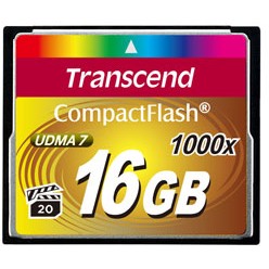 Kartë memorie SD CARD CompactFlash 16GB Transcend TS16GCF1000. MLC