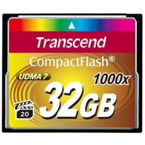 Kartë memorie SD CARD CompactFlash 32GB Transcend TS32GCF1000. MLC